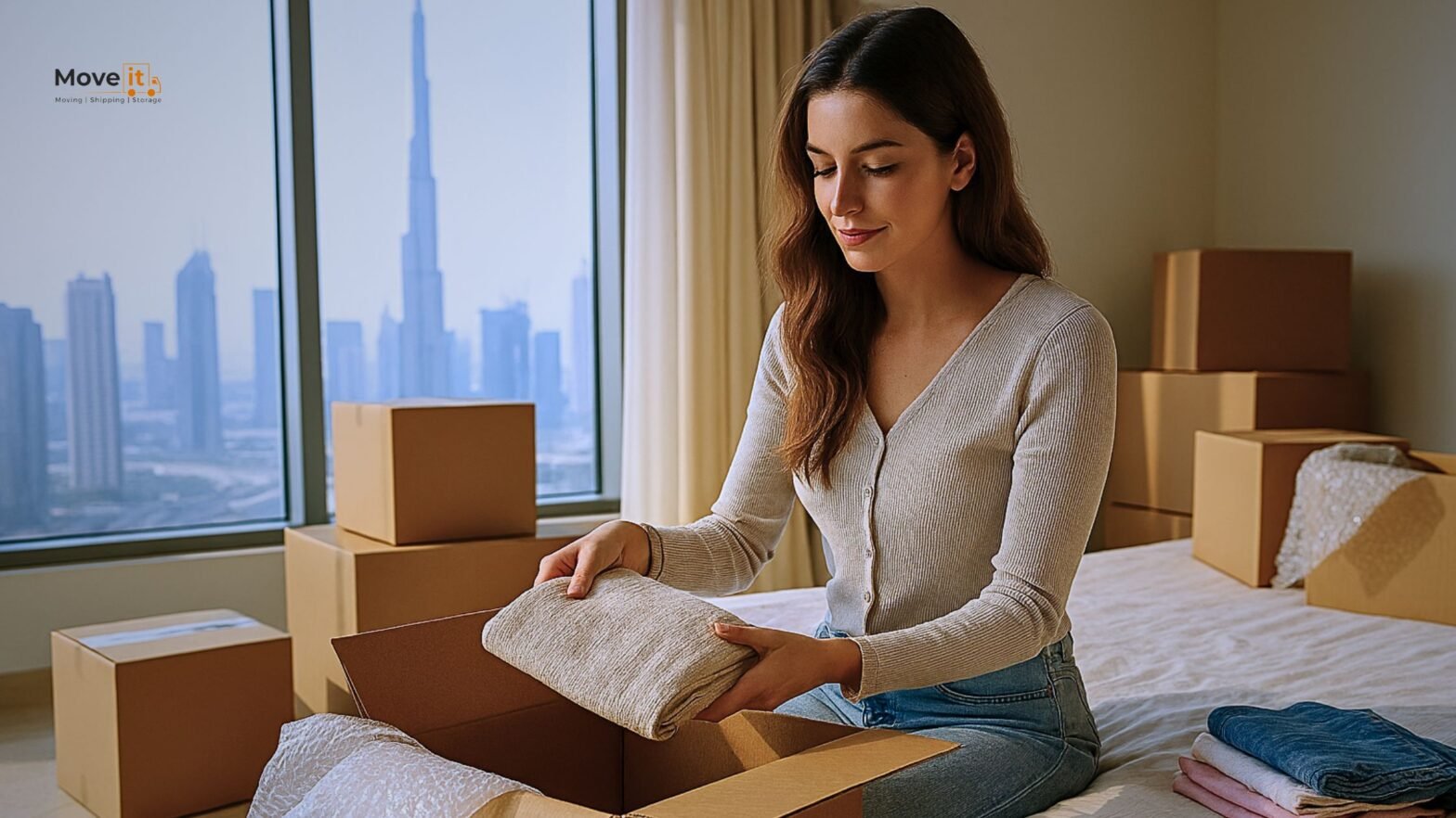 pack clothes for moving